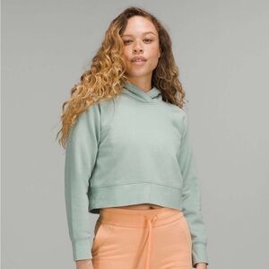 Lululemon Loungeful Cropped Hoodie Silver Blue Size 4